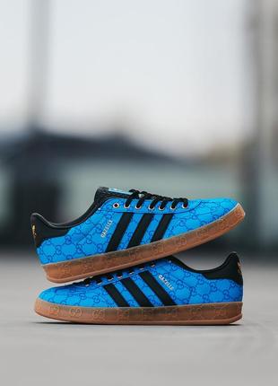 Чоловічі кросівки adidas gazelle x gucci blue 40-42-44