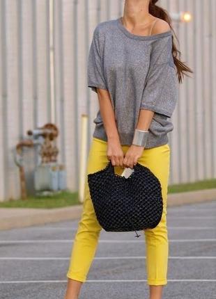 Интересные качественные брючки яркого желтого цвета италия 28 р.