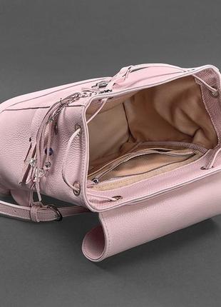 Рюкзак-сумка шкіряний жіночий рожевий ольсін4 фото