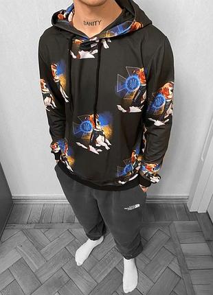 Чорний чоловічий худі з принтом пес патрон