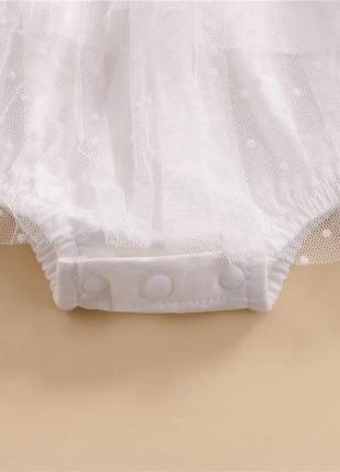 Праздничное платье боди и повязка с пышной юбкой в горошек4 фото