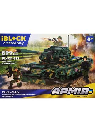 Конструктор танк "т-72" iblock pl-921-392, 899 деталей від lamatoys