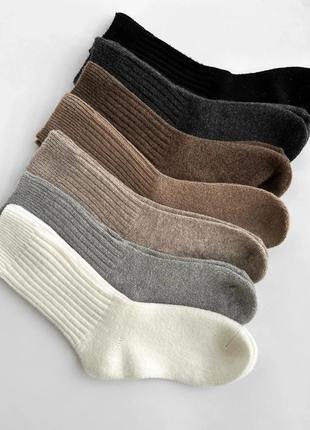 Базовые носки шерстяные, базовые теплые однотонные носки, коричневые носки, высокие теплые носки размер: 36-403 фото