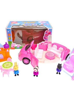 Машина с героями "свинка пеппа" ym11-813 музыкальная со светом от lamatoys1 фото