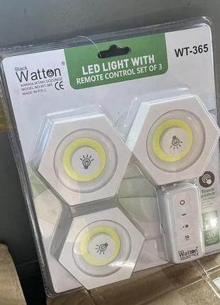 Комплект led светильников с пультом управления led light with remote control set romb 3шт3 фото