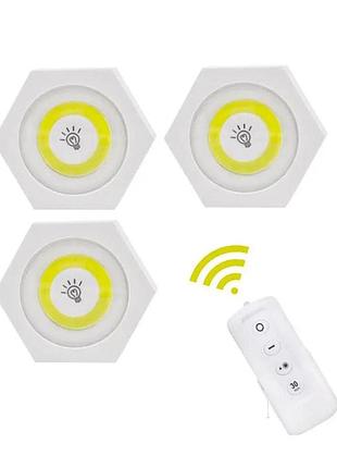 Комплект led светильников с пультом управления led light with remote control set romb 3шт