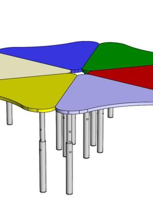 Стіл ромашка 6 шт столів пелюсток дитячий регульований лдсп група 3-5 від 1 класу до 7 класу st-869-21 фото