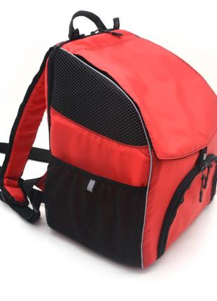 Рюкзак для переноски котов и собак zoo-hunt турист №0 16 х 26 х 30 см красный