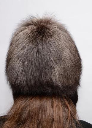 Женская зимняя меховая шапка снопик-ушки (парик) шоколад3 фото