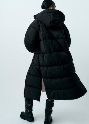 Водо- и ветрозащитная новинка стильная пуховик куртка-анорак с подкладкой - черный zara зара6 фото