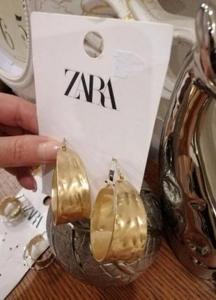 Zara сережки кільця широкі1 фото