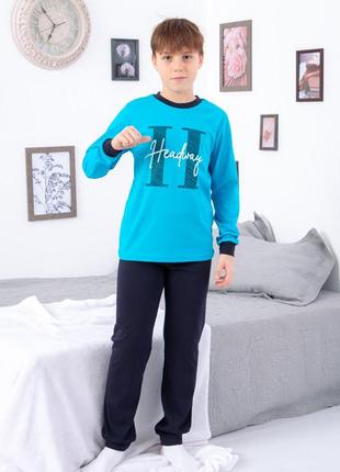 Підліткова легка бавовняна піжама, комплект домашній для хлопчиків підлітків