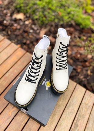 Dr. martens jadon white black no logo (молнія) 1 9