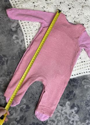 Чоловічок ромпер tu лама + теплі штанці комбінезон m&s 0-3 56-62 лот набір комплект рожевий на новонароджену дівчинку7 фото