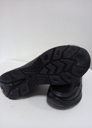 Зимние черные ботинки мужские, черные теплые  высокие мужские кроссовки6 фото
