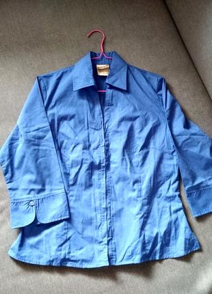 Синяя рубашка на молнии rohde, сша, новая, размер s1 фото