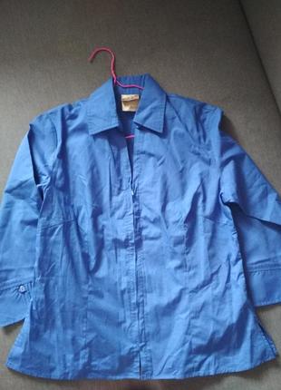 Синяя рубашка на молнии rohde, сша, новая, размер s2 фото