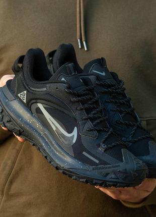 Nike acg mountain fly 2 low black, кроссовки мужские найк асг, кроссовки мужественные чёрное найк