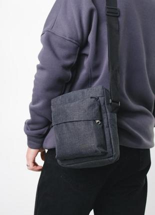 Барсетка темний-сірий меланж