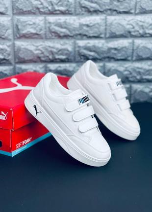 Женские кроссовки puma Nitro белые кожаные кроссовки пума женские кросовки на лепучках