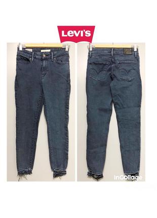 Levi's premium 711 skinny скінні укорочені джинси з ефектом потертості і рваними краями