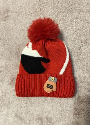 Зимова шапка на дівчинку 2 років+подарунок