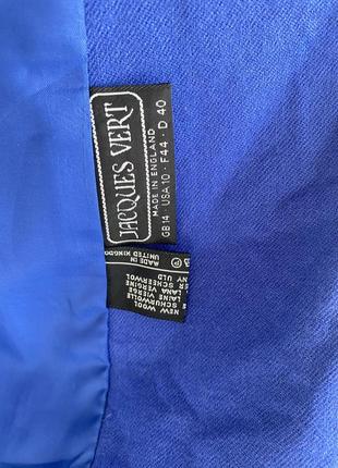 Винтажный васильковый пиджак/жакет из шерсти3 фото