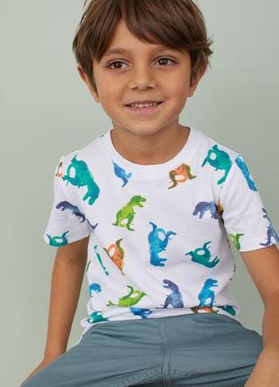 Футболка h&m англія 98-104 см 2-4 роки для хлопчика c динозаврами