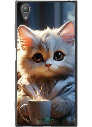 Чехол на sony xperia xa1 plus g3412 white cat "5646u-1129-10746"