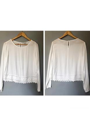 Mavi нова біла легка літня вільна блуза з мереживом мереживна топ кофта віскоза