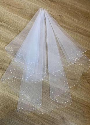 Весельная фата для невесты двухъярусная 90/60