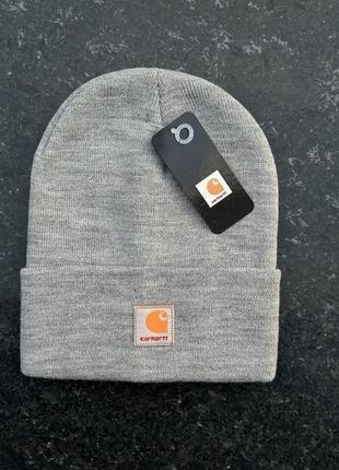 Чоловіча шапка carhartt сіра акрилова зимова кархарт (bon)
