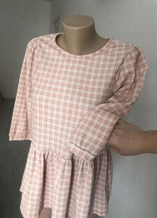 Женская блуза кофта пудровая жатка new look m (38 р)5 фото