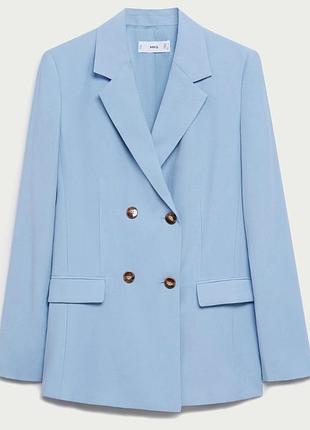 Голубой брючный костюм mango