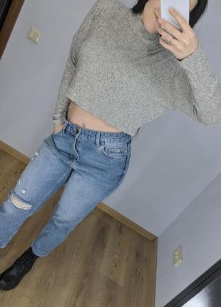 Брюки джинсы плотный материал голубые штаны🩵