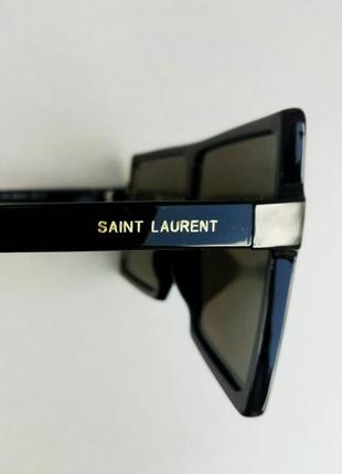 Yves saint laurent очки женские солнцезащитные большие маска голубые зеркальные7 фото