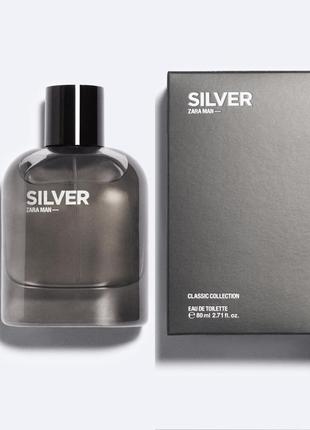Чоловічі парфуми zara man silver 80ml коробка