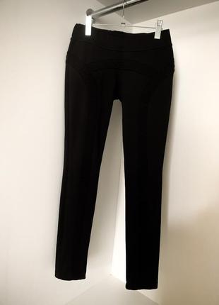 Утеплённые теплые женские чёрные лосины леггинсы штаны брюки со стёганым ставками на флисе