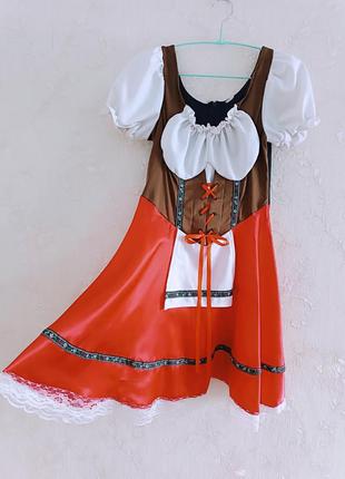 Карнавальное платье в баварском стиле октоуберфест размер с-м6 фото
