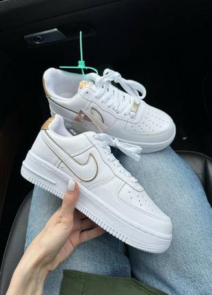 Кроссовки nike air force 1 07 essential white gold2 фото
