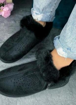 Жіночі чорні бурки бабуши теплі і легкі  24,5см10 фото