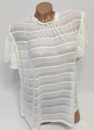 Ажурная блуза молочного цвета