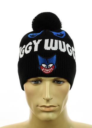 Зимняя подростковая шапка "huggy wuggy" черный