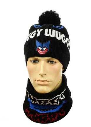 Зимова підліткова шапка "huggy wuggy" чорний3 фото