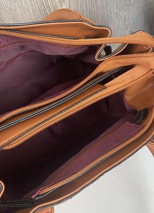 Женская сумка набор + клатч косметичка 2 в 1 под рептилию, сумочка на плечо в стиле кожа рептилии коричневый4 фото