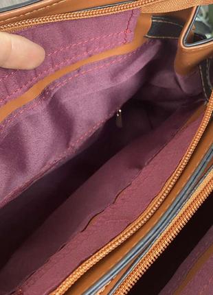 Женская сумка набор + клатч косметичка 2 в 1 под рептилию, сумочка на плечо в стиле кожа рептилии коричневый8 фото