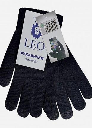 Рукавички лео touch screen l/xxl чорні