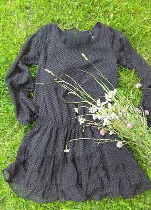 Плаття hallhuber чорне плаття в горошок бежевий