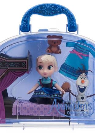 Disney annamators collection міні ельза в валізці холодне серце elsa mini doll2 фото