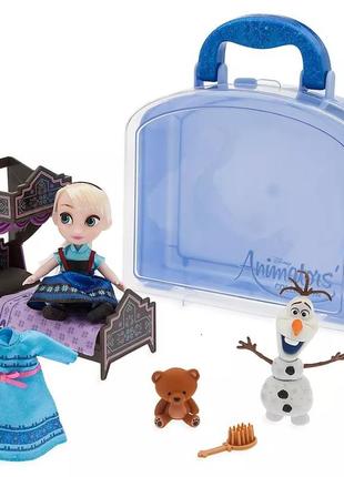 Disney annamators collection міні ельза в валізці холодне серце elsa mini doll3 фото